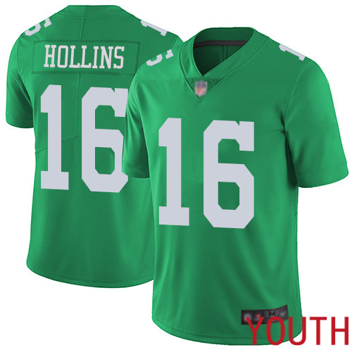 Youth Philadelphia Eagles 16 Mack Hollins Limited Green Rush Vapor Untouchable NFL Jersey Football